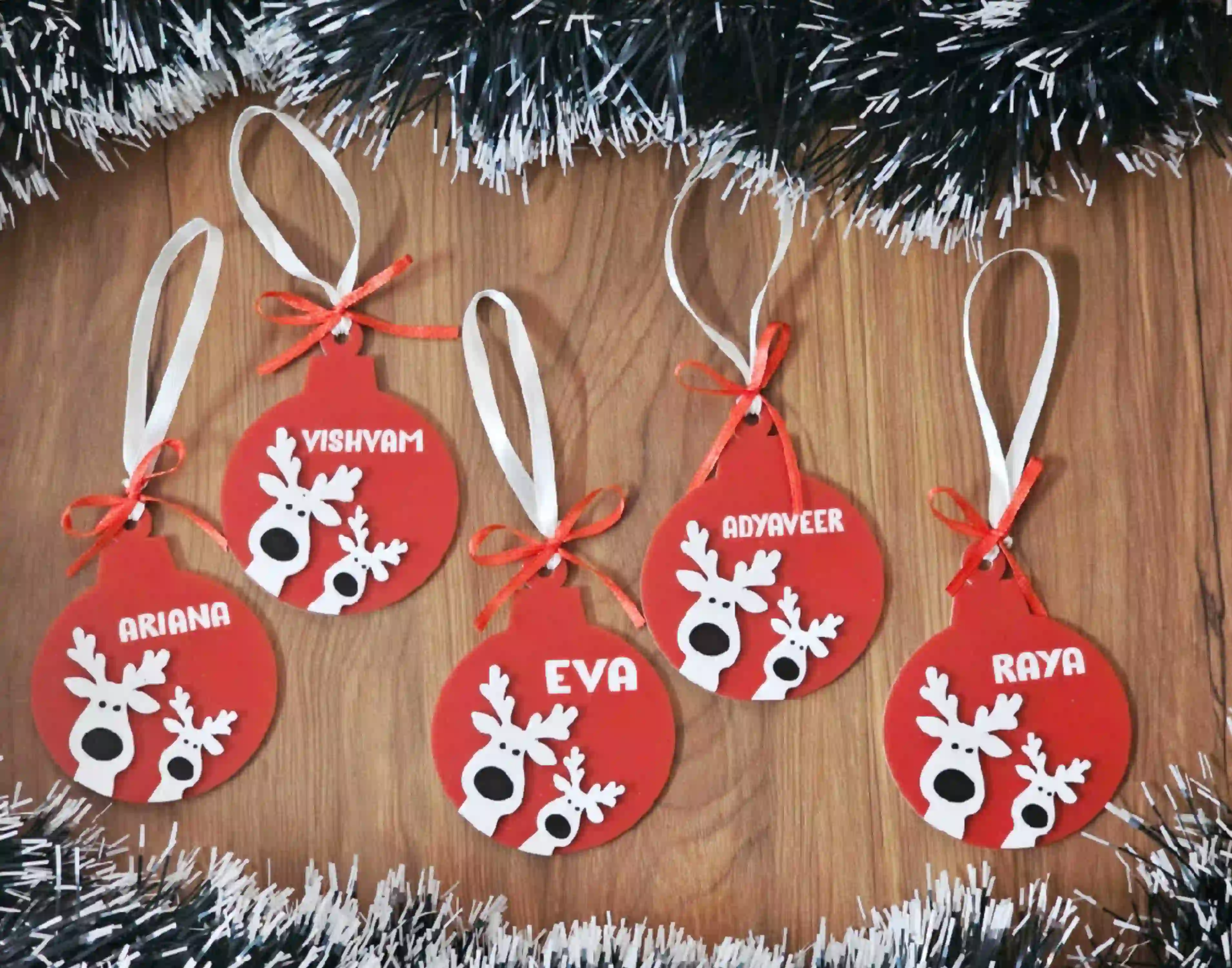 Reindeer Ornament with Custom Name for Gifting Online